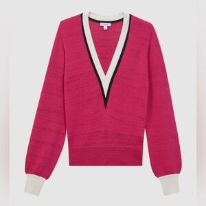 Reiss Pink V-Neck Sweater